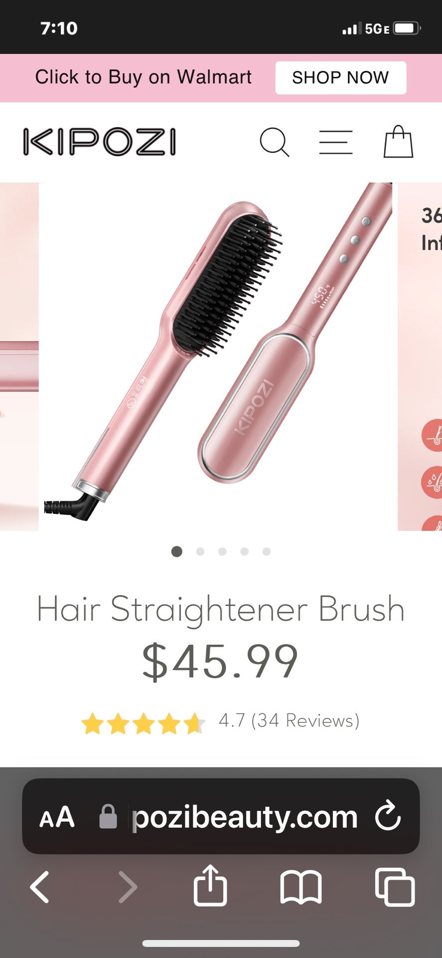 Hair Straightener Brush 