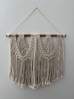 Macrame Wall Hanging with Wood Dowel