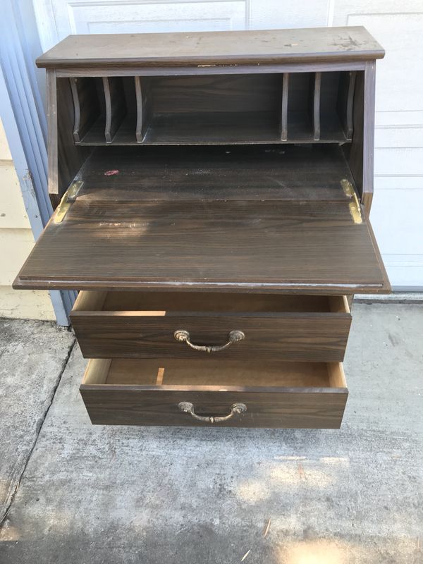 Two Drawer Fold Down Front Desk Cosmetically Challenged For In Two Drawer Fold Down Front Desk Cosmetically Challenged For In Fremont Ca Offerup