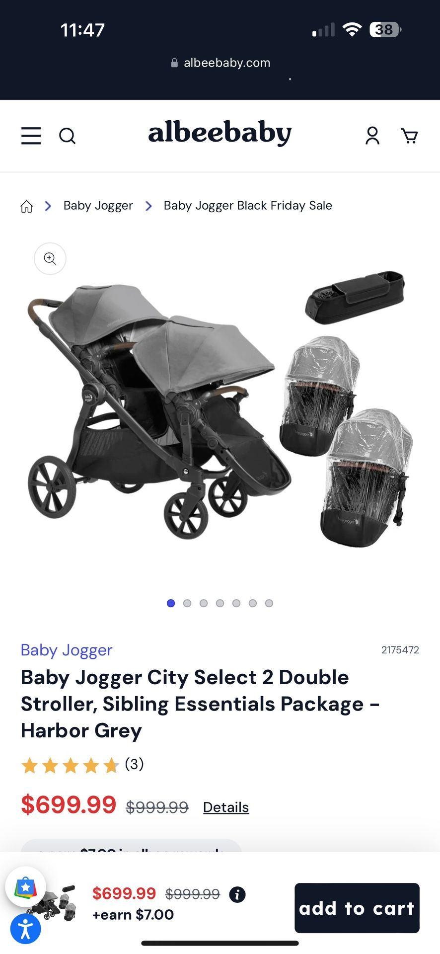 Baby Jogger City Select Double Stroller