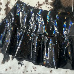 Black Metallic -highgloss Skirt✨🖤