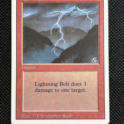 1994 MTG Magic The Gathering Lightning Bolt Revised Edition LP Common Red