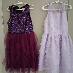 2 Fancy Girl Dresses β Sequin & Butterfly β Size 7-8 β Party Ready!