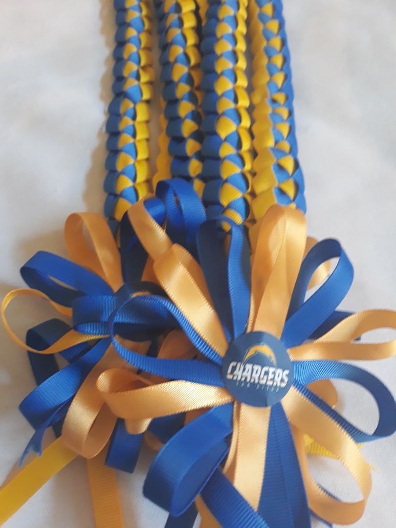 $8 NFL Charger Single Weave Ribbon Lei