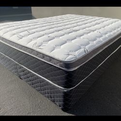 Queen Bamboo Orthopedic Pillow Top Mattress And Boxspring!