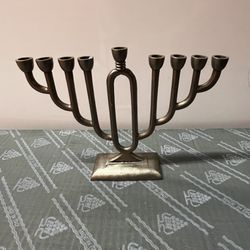 Rare Amazing  One Of A Kind Stainless Steel Jewish Hanukkah Menorah 9 Branch Candle Holder Candlabra 