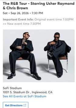 2 tickets for Chris brown & Usher tour