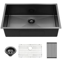 28” Black Kitchen Sink – New