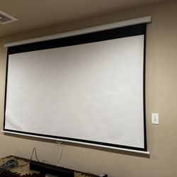 100” Retractable (manual) Projector Screen