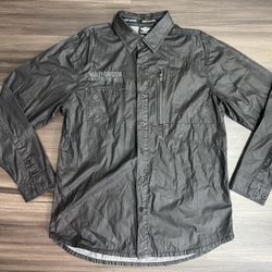 Harley-Davidson Coated Chambray Button Shirt Phantom Black 96101-16VM Men’s Large