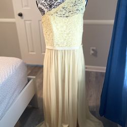 Bridesmaids Yellow Chiffon Dress