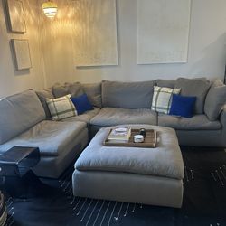 Grey Sectional with Ottoman 