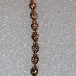 10k Gold Xoxo Hugs & Kisses 8 Inch Bracelet W/diamonds