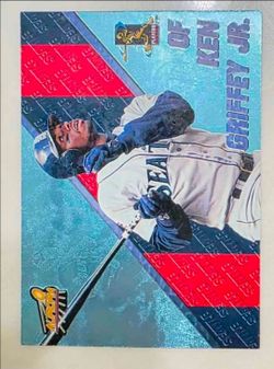 1998 Pacific Aurora Ken Griffey Jr Platinum Blue /100 (#007 Bond Serial)
