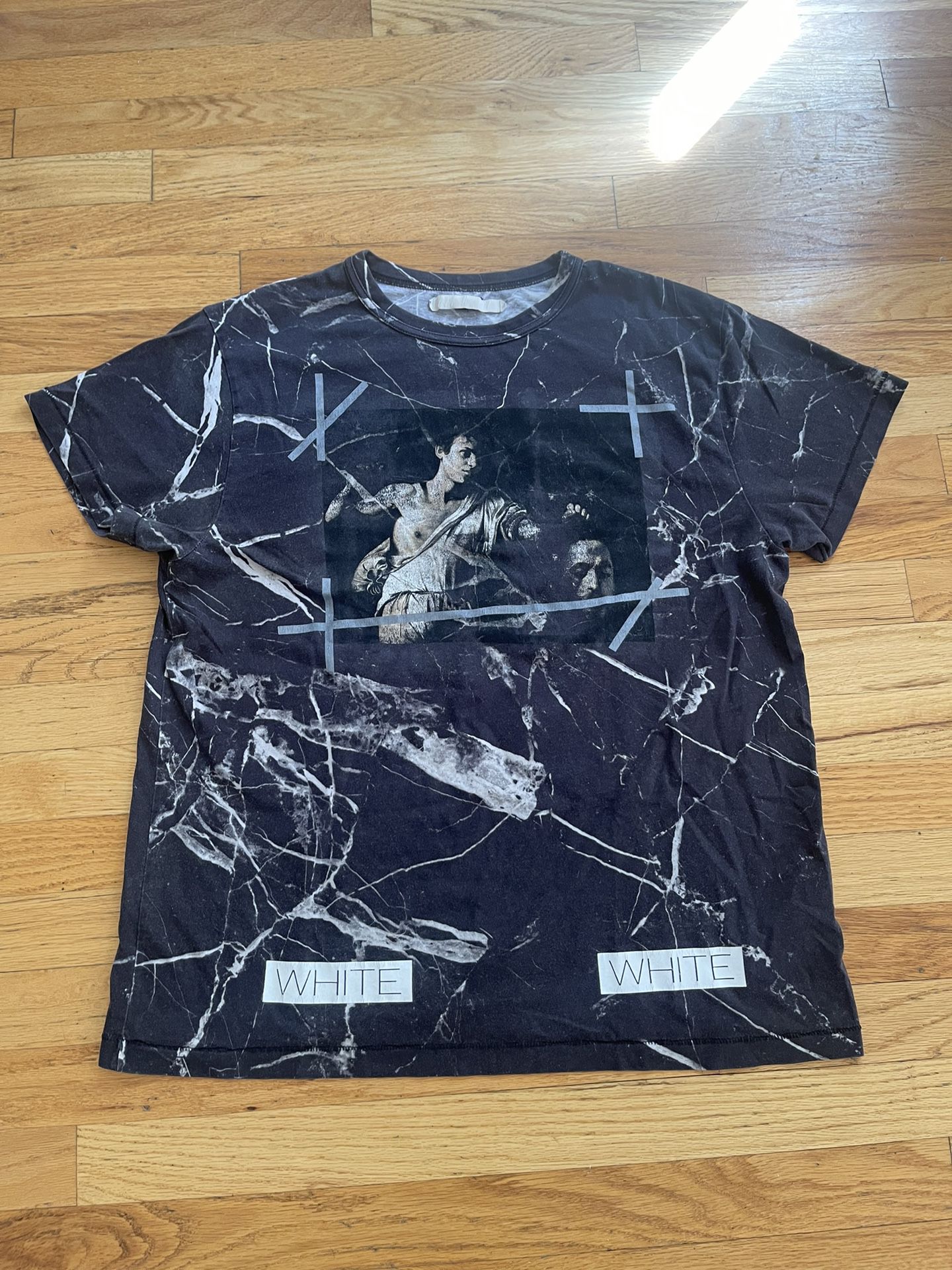 Off White Marble T Shirt Oversized Small 100% Authentic