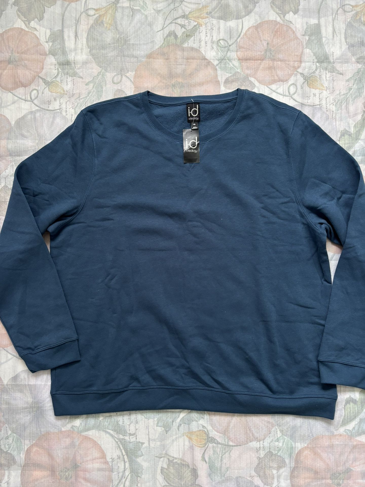 NWT Ideology Men's Promo Fleece Crewneck Sweatshirt Blue XXL Pullover