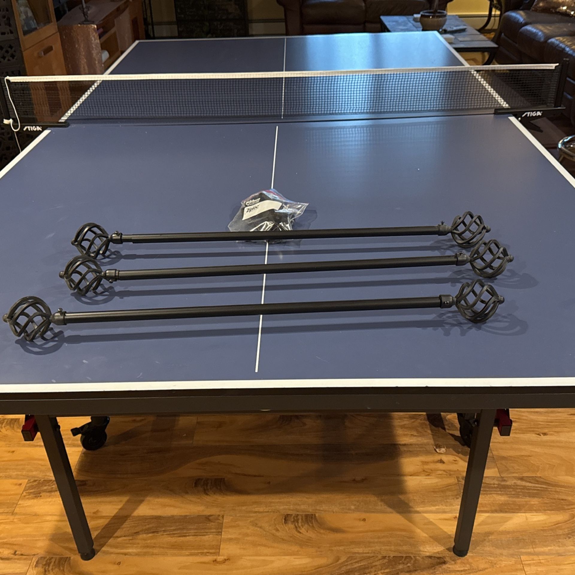 3 Black Metal Curtains Rods And Hardware