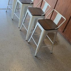 Metal Wood 24" Bar Stools