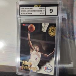 1996-97 NBA Hoops Allen Iverson #295 Rookie RC HOF UCG MINT 9
