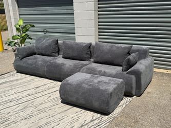 ✨ BRAND NEW 3-Piece Cloud Sofa – Gray | FREE Same-Day Delivery 🚚