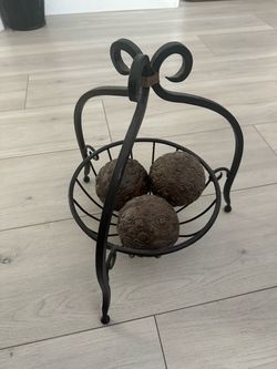 Dining Table Metal Centerpiece with decorative balls