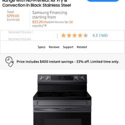 Electric Oven Less Than 1 Year Old 