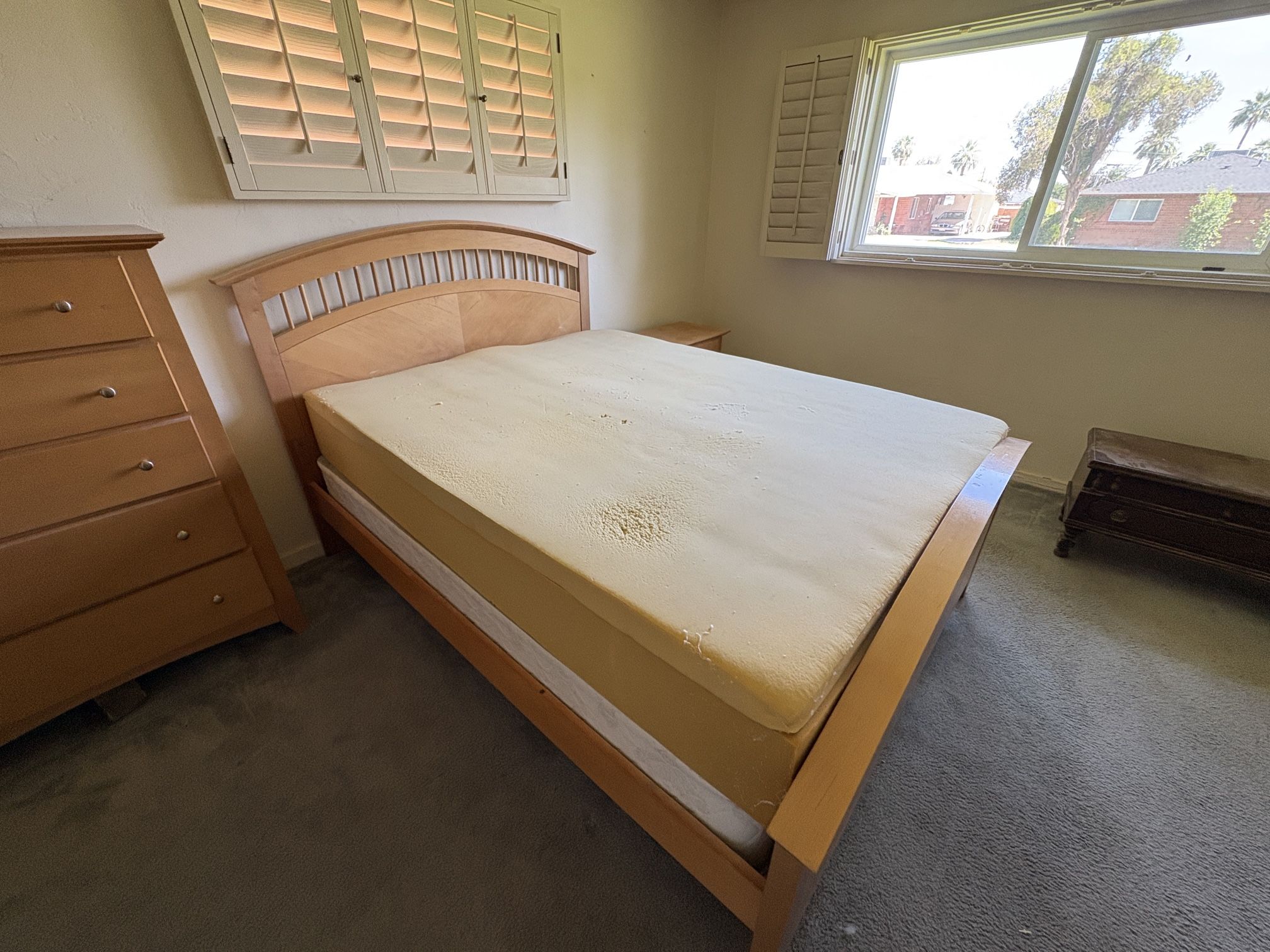 Complete Four-Piece Bedroom Set - Light Wood