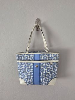 Coach Signature Tote Bag Blue & White