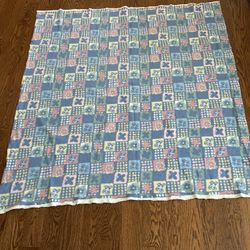 Baby Blue Pink Yellow Green Fleece Material Approximately 57“ X 57“