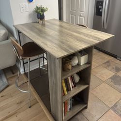 Foldable Kitchen Island Table & Chairs