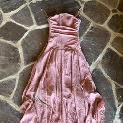 Pink/Green Strapless Dress