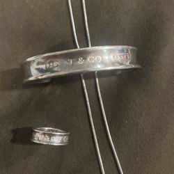 Vintage Tiffany & Co. Open Cuff Bracelet & Ring Set. 