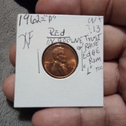🇺🇸A, Lincoln Penny"(1962="P")  Wt:3.13( W./ Errors.)