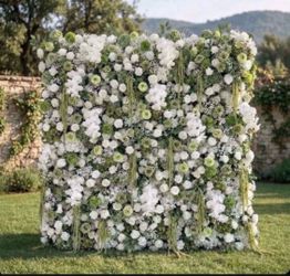 Sage Green Flower Wall R.e.n.t.a.l