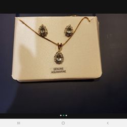 AQUAMARINE 3 PIECE SET /MARCH BIRTHSTONE