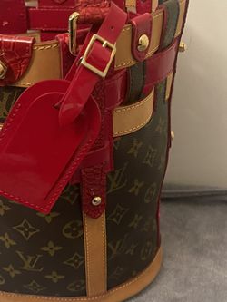 Louis Vuitton Classic Monogram Canvas and Rubis Leather Neo Bucket