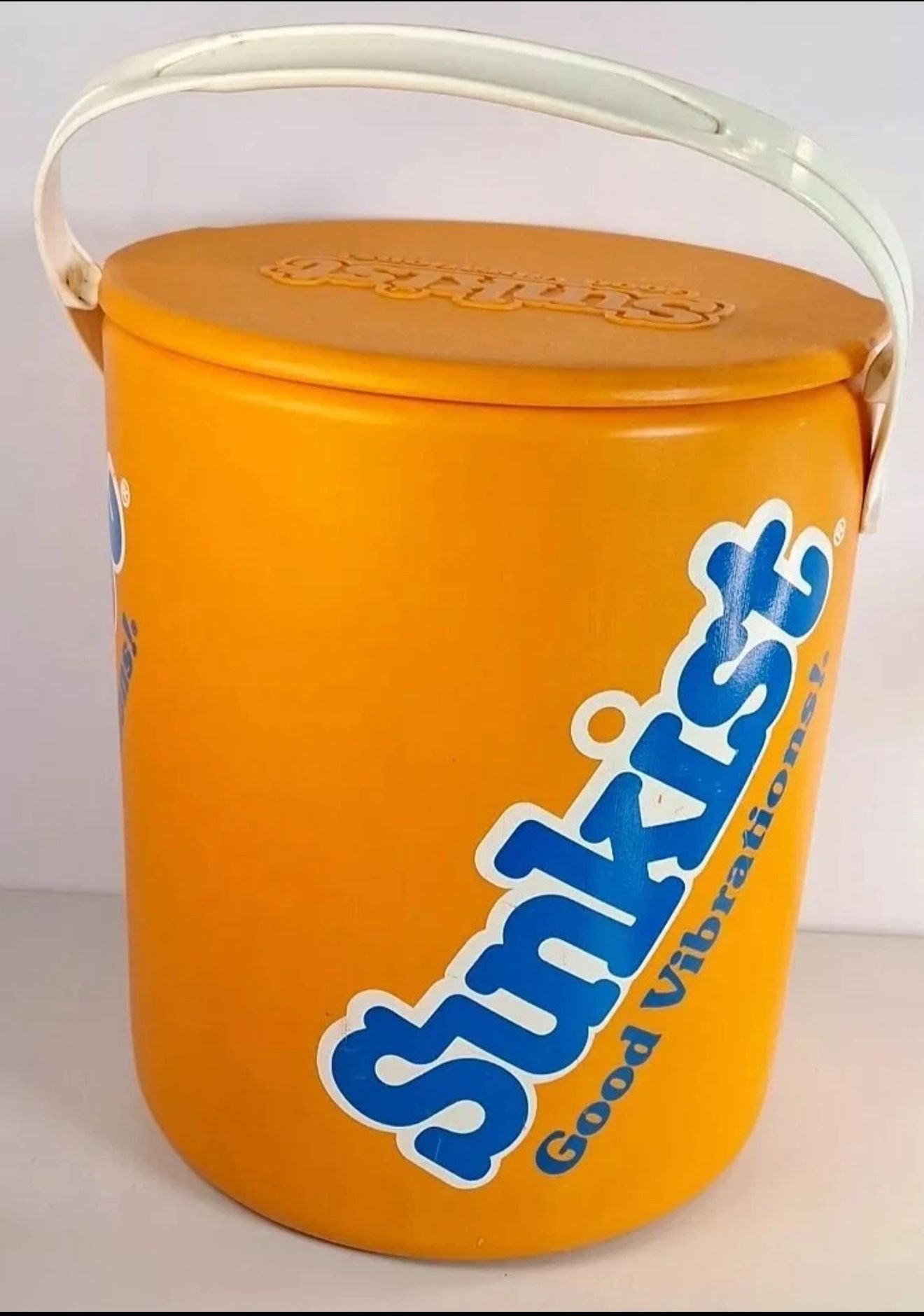 Sunkist Insulated Cooler Round Side Rare Retro 14"x11.5”