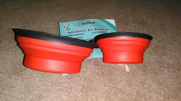 (2) collapsible pet bowls ~ Small & Large! Brand New -