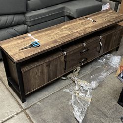 TV stand with baby proofing