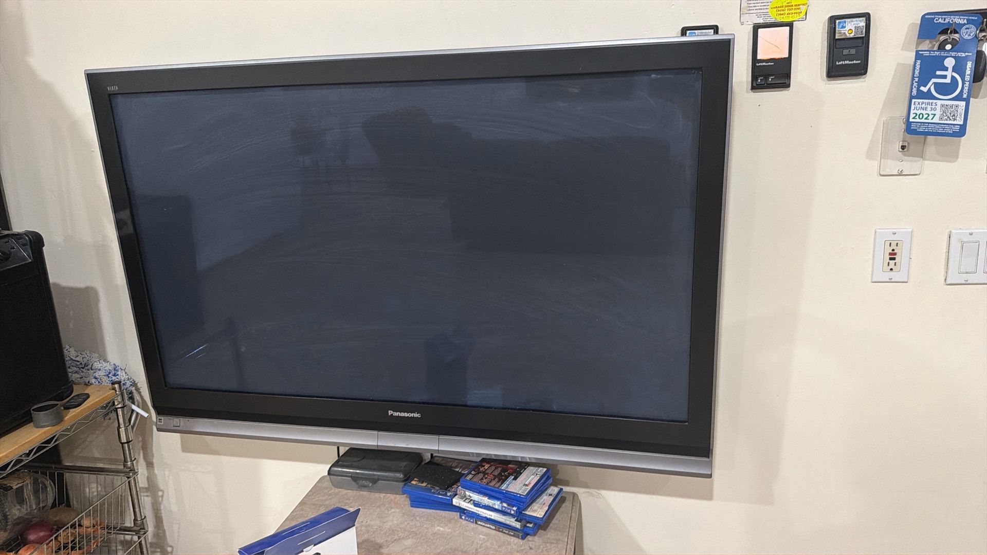 Tv Panasonic Good Condition Size 55 Inch For Sale Was A Handle In The Back For The Wall