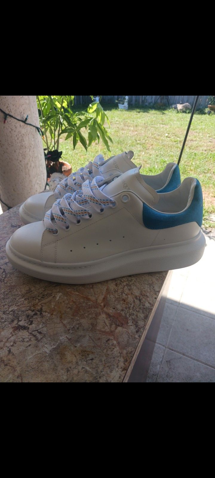 Alexander McQueen Oversized Blue And White Men's Sneakers Size 10!!