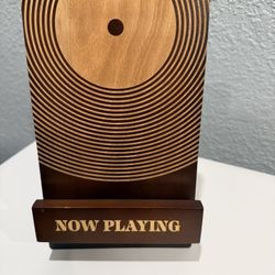 Wooden “Now Playing” Vinyl Record Display Stand