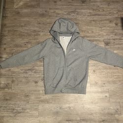 Gray Nike Fleece Zip up Large