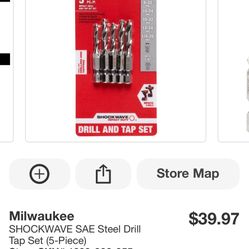 Milwaukee Shockwave SAE Steel Drill & Tap Set