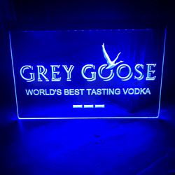 GREY GOOSE LED NEON BLUE LIGHT SIGN 8x12