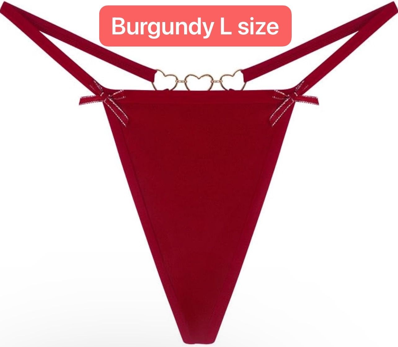 Women's Seamless Low Waist Panties Love Heart Chain Embellished Women's Sexy Thong