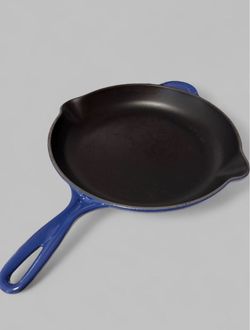 Vintage Le Creuset Enameled Cast Iron Skillet Pan 30cm 12in Cobalt Blue 90s