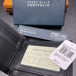 PERRY ELLIS Portfolio, genuine leather wallet