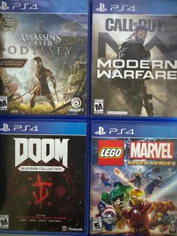 Ps4 Games Bundle: Assassin’s Creed Odyssey, Call Of Duty Modern Warfare, Doom Slayer, Lego Marvel Super Heroes