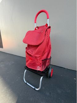 dbest products Folding Trolley Dolly Rolling Shopping Basket Cart, Folding